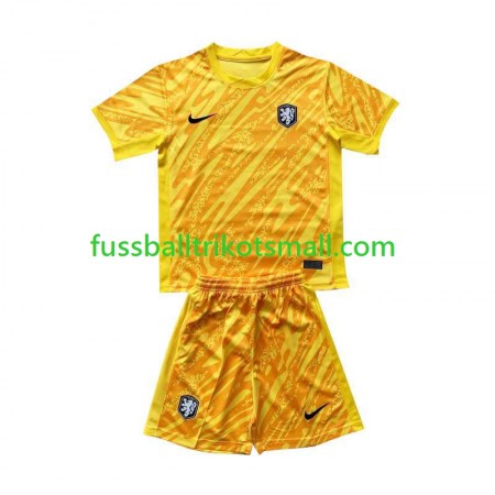 Fußballtrikots Niederlande Torwart Kinder EURO 2024 Kurzarm Auswärts-trikot kaufen
